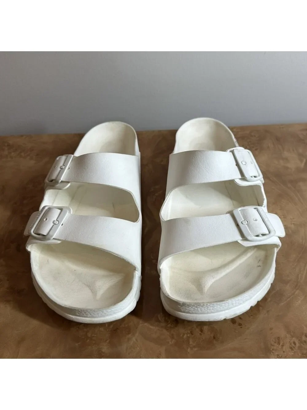 Birkenstock Arizona EVA White Double Strap Slide Sandals Unisex EU 43 US 10-10.5
